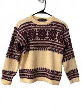 Vtg Nordstrikk A/SSweater Women’s Size XS/S Ivory Fair Isle Crewneck Nordic Ski